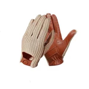 2025 custom design high quality leather men's women's driving gloves lightweight breathable non slip full finger quick drying