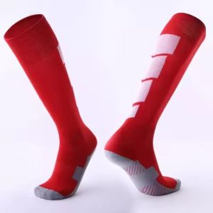 hot selling high quality men's white athletic thermal socks custom logo print breathable anti slip knee socks winter volleyball
