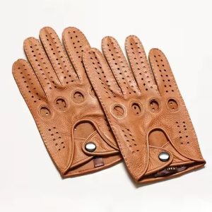 2025 custom design high quality leather men's women's driving gloves lightweight breathable non slip full finger quick drying