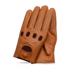 2025 custom design high quality leather men's women's driving gloves lightweight breathable non slip full finger quick drying