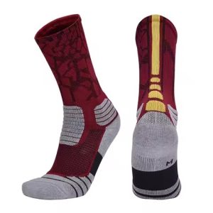 hot selling high quality men's white athletic thermal socks custom logo print breathable anti slip knee socks winter volleyball