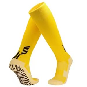 hot selling high quality men's white athletic thermal socks custom logo print breathable anti slip knee socks winter volleyball